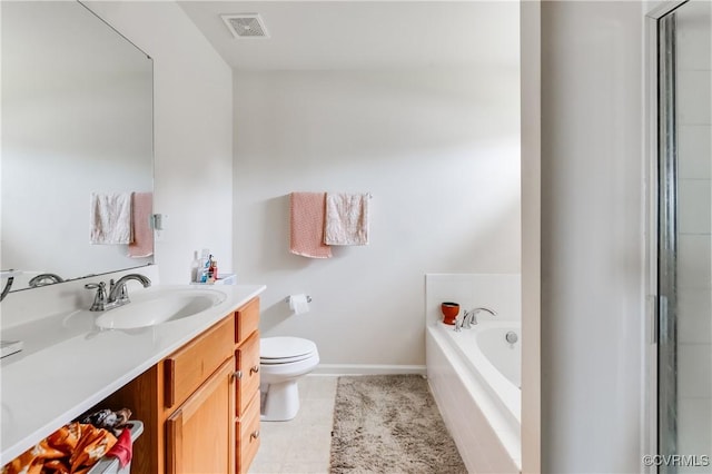 6007 Faulkner Dr, North Chesterfield, VA 23234 - full bath featuring vanity, a bath, and tile patterned flooring