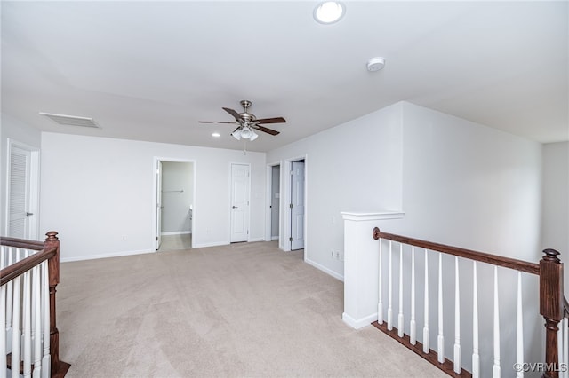 3133 Abruzzo Pl, Glen Allen, VA 23059 - hallway featuring an upstairs landing, light colored carpet, and recessed lighting