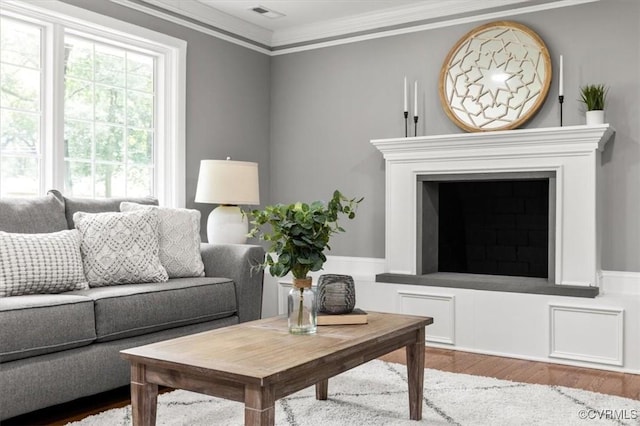 3519 Murchies Hill Rd, Richmond, VA 23234 - living area with wood finished floors and crown molding