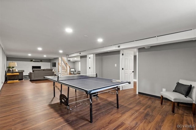 3519 Murchies Hill Rd, Richmond, VA 23234 - playroom featuring dark wood-style floors and recessed lighting