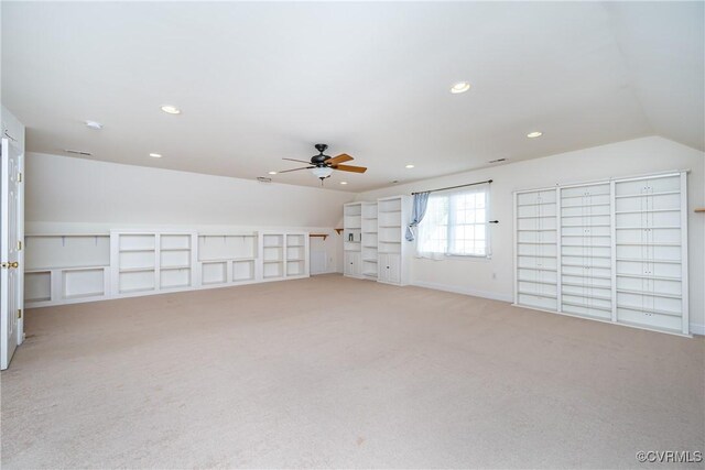 11420 Willows Green Way, Glen Allen, VA 23059 - additional living space featuring light carpet, ceiling fan, recessed lighting, and lofted ceiling