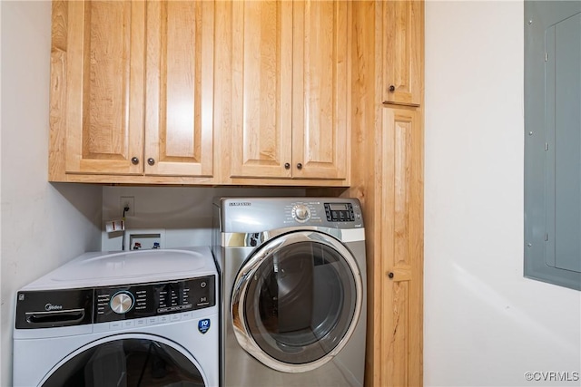 11420 Willows Green Way, Glen Allen, VA 23059 - laundry room featuring washer and clothes dryer, cabinet space, and electric panel