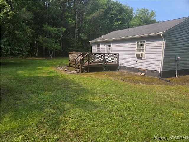 231 Fox Point Rd, Reedville, VA 22539 - view of grassy yard featuring a wooden deck