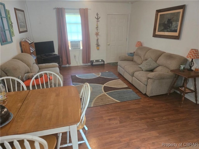 231 Fox Point Rd, Reedville, VA 22539 - living area with wood finished floors and cooling unit