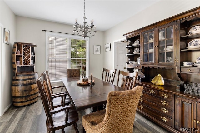 2925 Mariners Pl, Midlothian, VA 23112 - dining area with a chandelier and dark wood finished floors