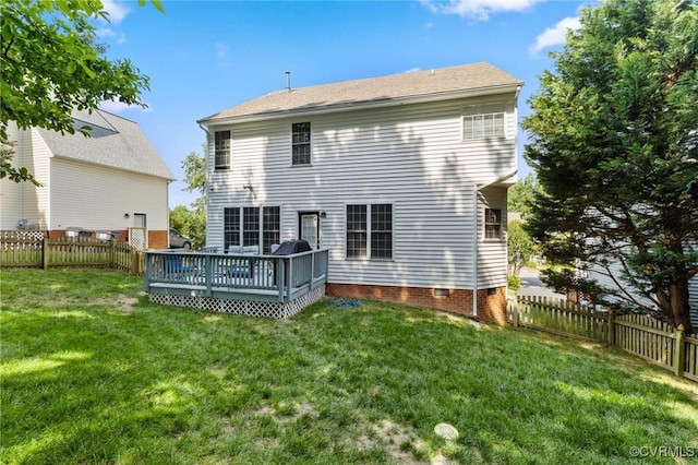 2925 Mariners Pl, Midlothian, VA 23112 - rear view of house with a fenced backyard and a deck