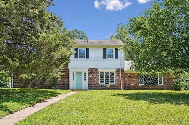 301 Perth Ln, Sandston, VA 23150 - view of front of house featuring a front yard and brick siding
