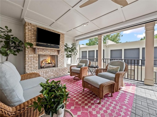 511 Libbie Ave Unit C, Richmond, VA 23226 - sunroom with coffered ceiling