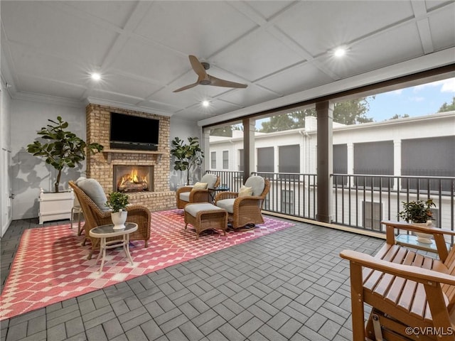 511 Libbie Ave Unit C, Richmond, VA 23226 - sunroom / solarium featuring coffered ceiling