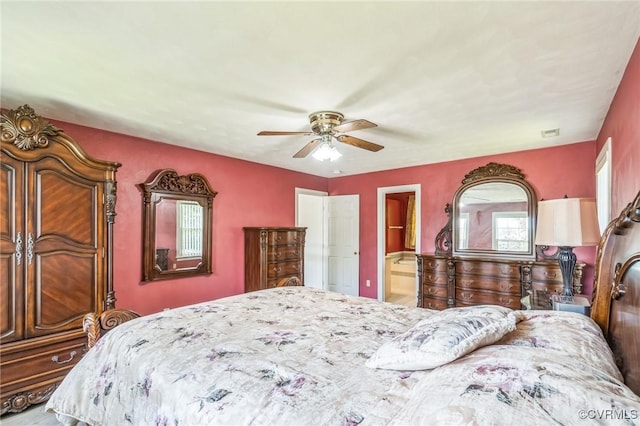 1413 N Mill Point Ct, Suffolk, VA 23434 - bedroom featuring a ceiling fan and ensuite bathroom