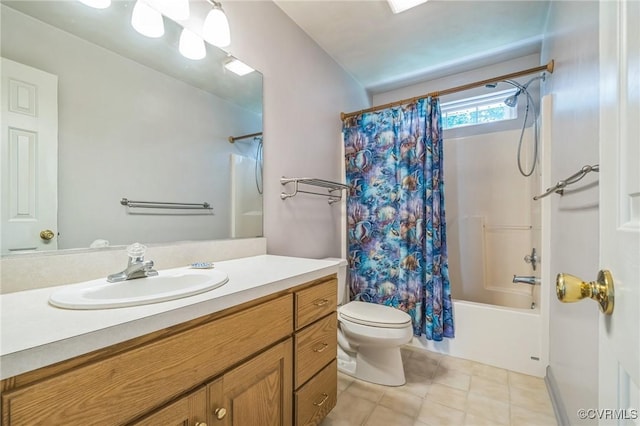 1413 N Mill Point Ct, Suffolk, VA 23434 - full bathroom featuring vanity, shower / bathtub combination with curtain, and tile patterned floors