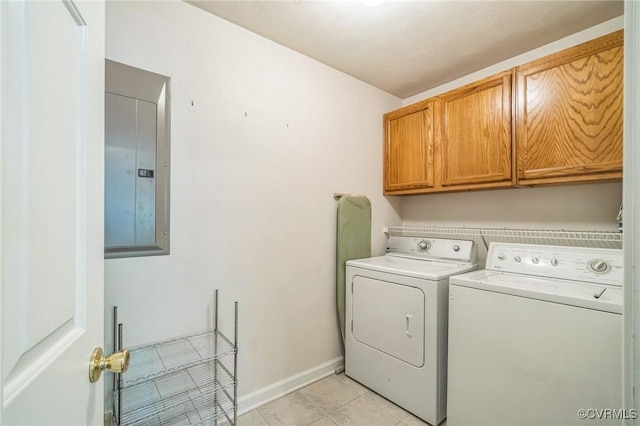 1413 N Mill Point Ct, Suffolk, VA 23434 - washroom with washing machine and clothes dryer, cabinet space, electric panel, and light tile patterned floors