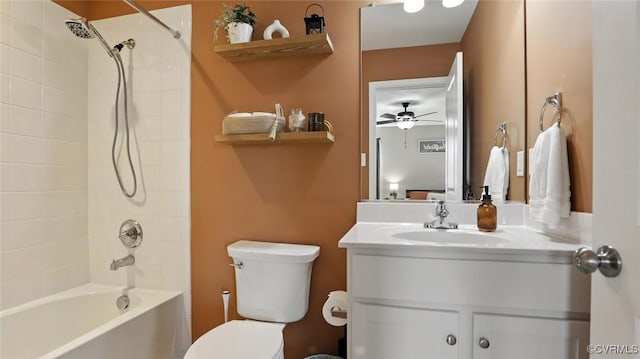 1954 Kennington Park Rd, Aylett, VA 23009 - full bathroom featuring vanity,  shower combination, and ceiling fan