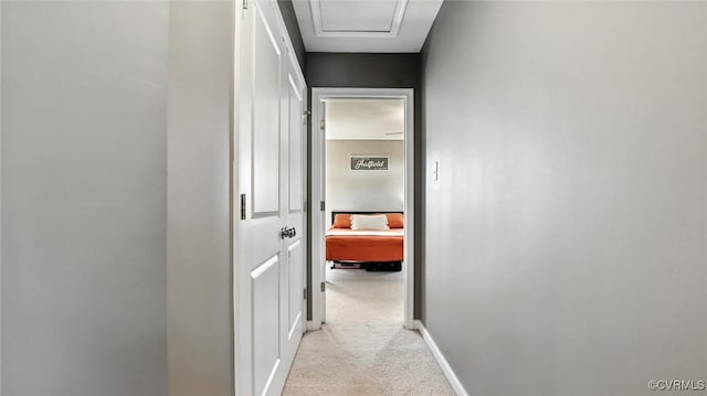 1954 Kennington Park Rd, Aylett, VA 23009 - corridor with light colored carpet and attic access