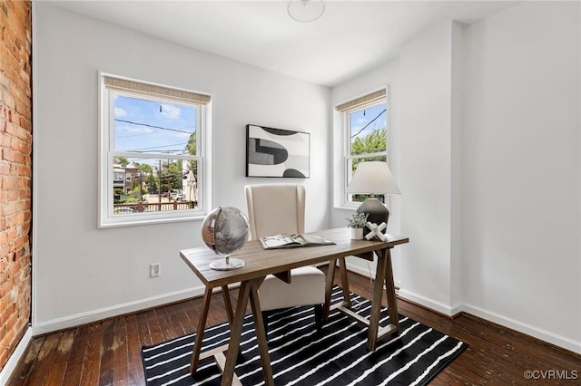 118 N Lombardy St, Richmond, VA 23220 - office with baseboards and hardwood / wood-style flooring