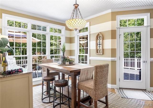 8707 Taylor Landing Pl, Chesterfield, VA 23838 - dining space featuring crown molding and light wood finished floors