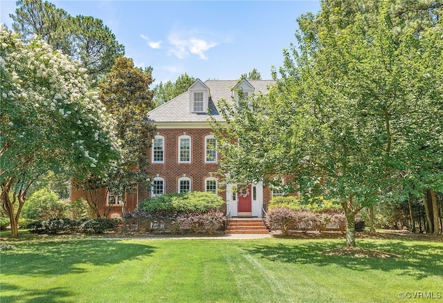 8707 Taylor Landing Pl, Chesterfield, VA 23838 - colonial home with a front yard and brick siding