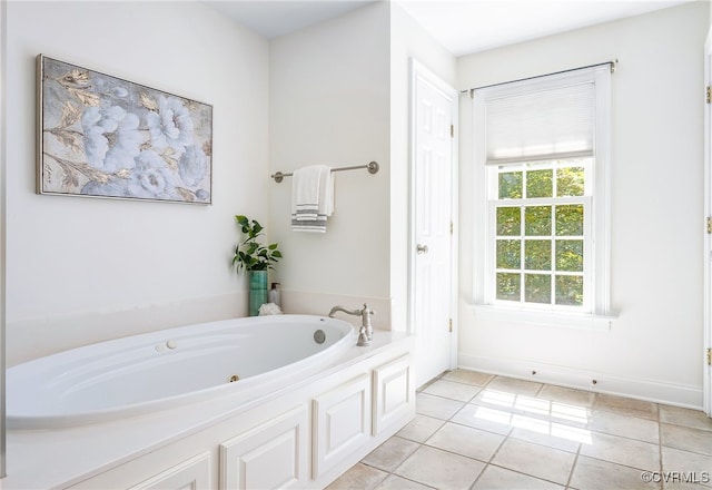 8707 Taylor Landing Pl, Chesterfield, VA 23838 - bathroom with a tub with jets and tile patterned floors