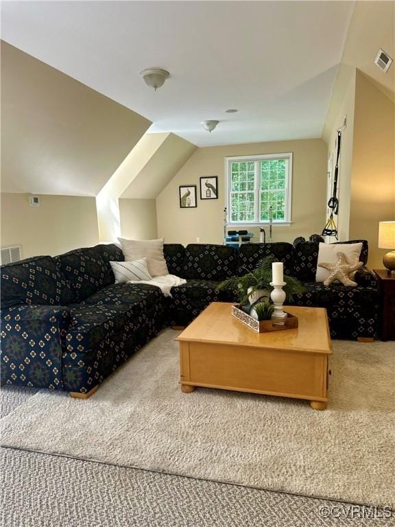 8707 Taylor Landing Pl, Chesterfield, VA 23838 - living room featuring carpet flooring and lofted ceiling