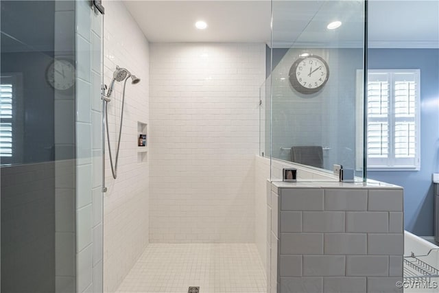 2449 Gold Leaf Cir, Henrico, VA 23233 - bathroom with tiled shower and recessed lighting