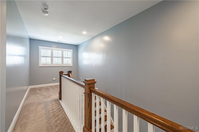 2449 Gold Leaf Cir, Henrico, VA 23233 - corridor featuring an upstairs landing and light colored carpet