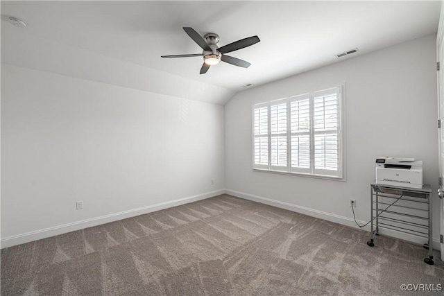 2449 Gold Leaf Cir, Henrico, VA 23233 - unfurnished office featuring carpet flooring, ceiling fan, and lofted ceiling