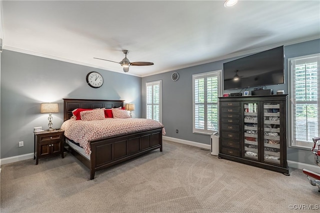 2449 Gold Leaf Cir, Henrico, VA 23233 - bedroom featuring crown molding, carpet floors, and a ceiling fan