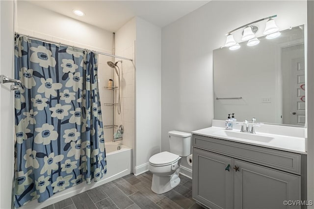 2449 Gold Leaf Cir, Henrico, VA 23233 - full bathroom with vanity, shower / tub combo, wood finish floors, and recessed lighting