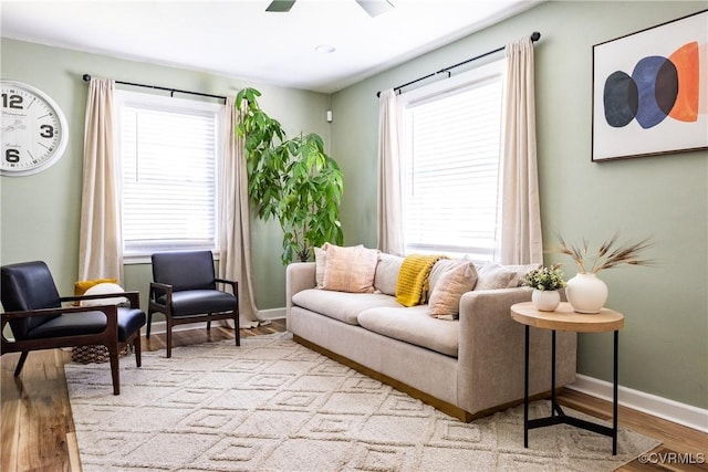 3712 Moody Ave, Richmond, VA 23225 - living area with light wood-style flooring and a ceiling fan
