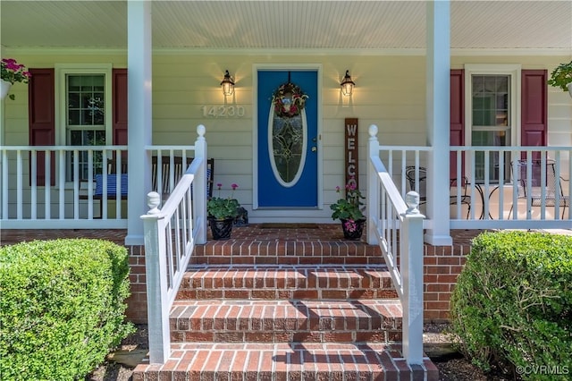 14230 Netherfield Dr, Midlothian, VA 23113 - view of exterior entry with a porch