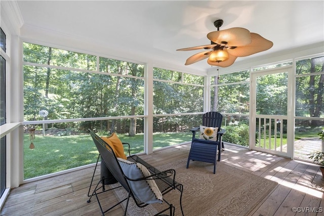 14230 Netherfield Dr, Midlothian, VA 23113 - sunroom / solarium with a ceiling fan and plenty of natural light