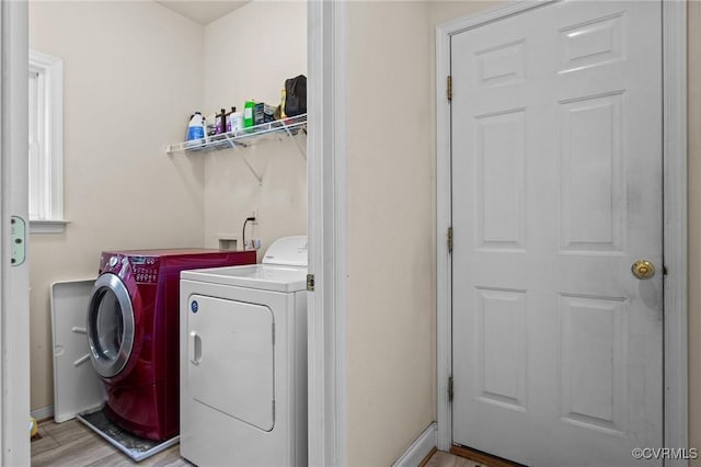 301 Enon Oaks Ln, Chesterfield, VA 23836 - washroom featuring washer and clothes dryer and light wood-style floors