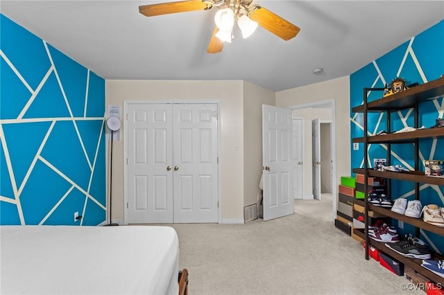 301 Enon Oaks Ln, Chesterfield, VA 23836 - bedroom with carpet floors, a closet, and a ceiling fan