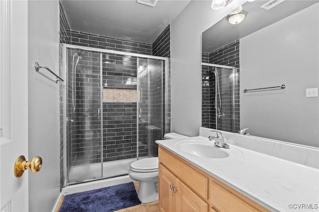 301 Enon Oaks Ln, Chesterfield, VA 23836 - bathroom with vanity, a stall shower, and tile patterned floors