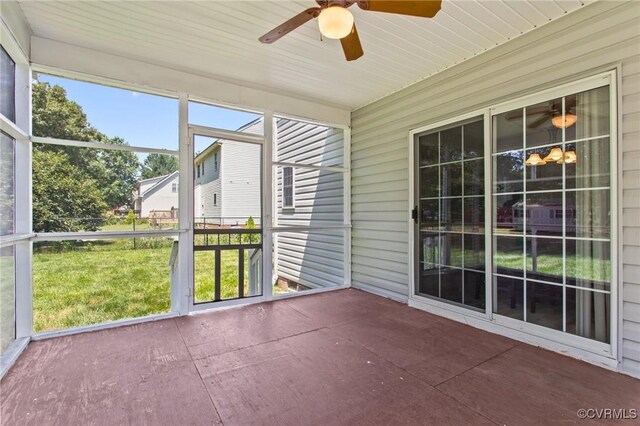 301 Enon Oaks Ln, Chesterfield, VA 23836 - unfurnished sunroom with ceiling fan