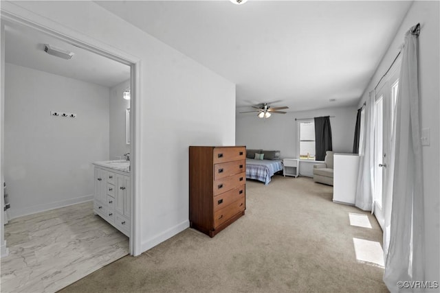 503 S Holly Ave, Henrico, VA 23075 - bedroom with light colored carpet and ceiling fan