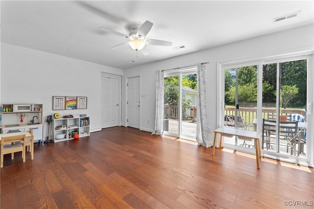 503 S Holly Ave, Henrico, VA 23075 - interior space with a ceiling fan and dark wood-type flooring