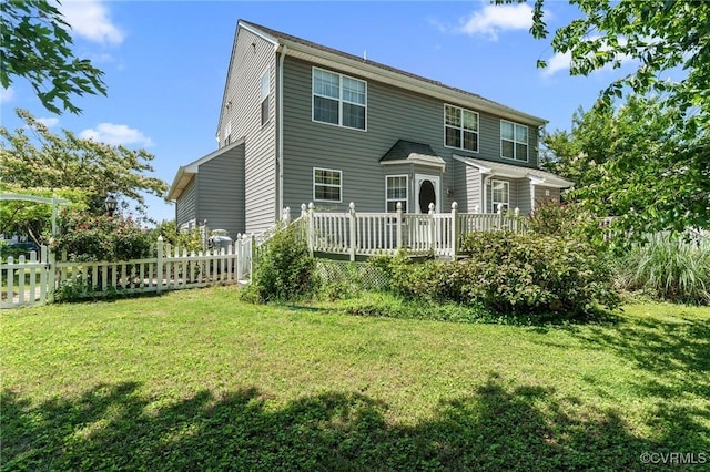 135 Hobbs Hole Ln, Tappahannock, VA 22560 - rear view of house with a deck
