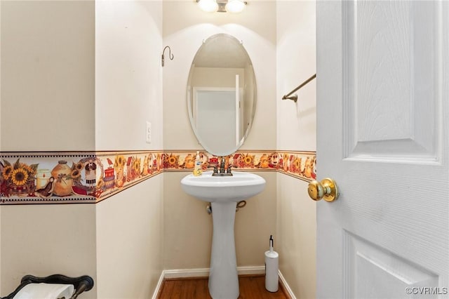 135 Hobbs Hole Ln, Tappahannock, VA 22560 - bathroom featuring wood finished floors and a sink