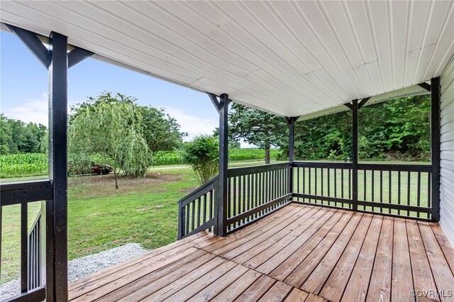 5318 Pine Hill Rd, Sutherland, VA 23885 - wooden terrace featuring a lawn