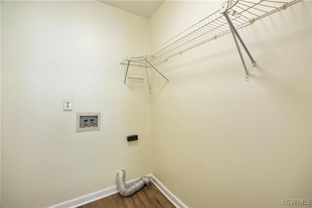11556 New Forest Trl, Chesterfield, VA 23112 - washroom with electric dryer hookup, dark wood-type flooring, and hookup for a washing machine