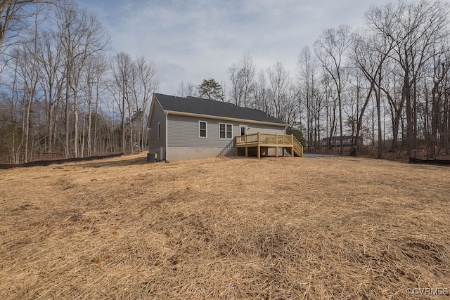 275 Grooms Ln, Louisa, VA 23093 - rear view of house with a deck and stairs