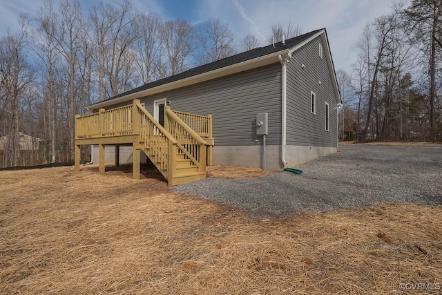 275 Grooms Ln, Louisa, VA 23093 - view of side of home with a wooden deck and stairway