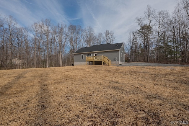 275 Grooms Ln, Louisa, VA 23093 - back of property with a wooden deck