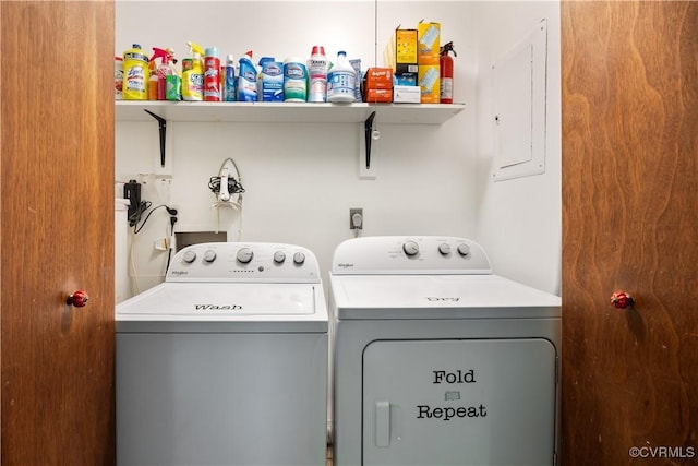 5743 Sara Kay Dr, Chesterfield, VA 23237 - laundry area with washer and clothes dryer and electric panel