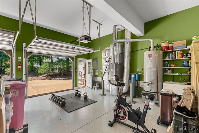 3105 Sapling Dr, Toano, VA 23168 - workout area with gas water heater