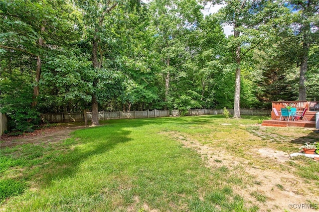 9154 Jump Cir, Mechanicsville, VA 23116 - fenced backyard featuring a deck