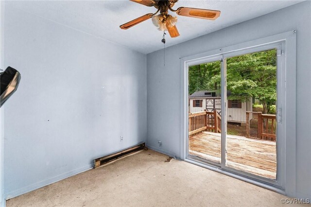 507 Tavern St, Blackstone, VA 23824 - spare room with ceiling fan and baseboards