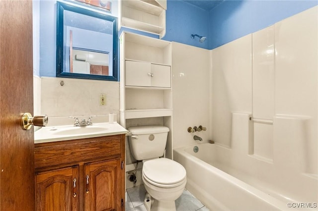 507 Tavern St, Blackstone, VA 23824 - full bathroom with tile patterned floors, bathtub / shower combination, and vanity