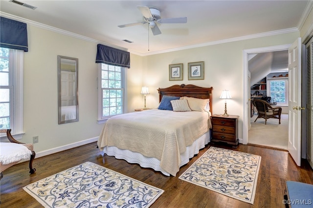 305 E Tazewells Way, Williamsburg, VA 23185 - bedroom featuring multiple windows, crown molding, and wood finished floors